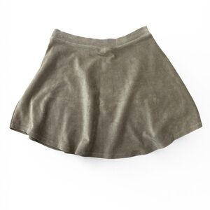 Classic Olive Green Women's Ribbed Corduroy Look Skirt